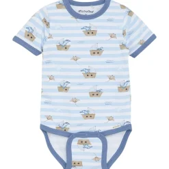 GOTS Kortärmad Baby Body Aop Skyway