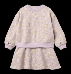 GOTS Maggie Sweatklänning Lavender Daisies