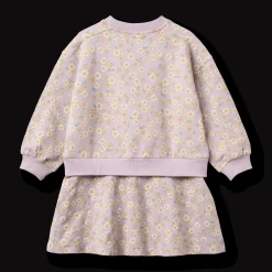GOTS Maggie Sweatklänning Lavender Daisies