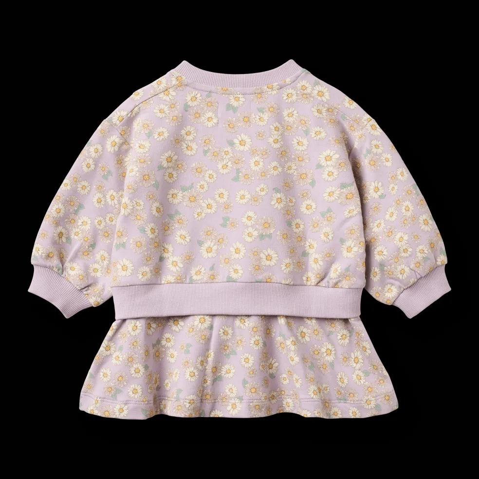 GOTS Maggie Sweatklänning Lavender Daisies