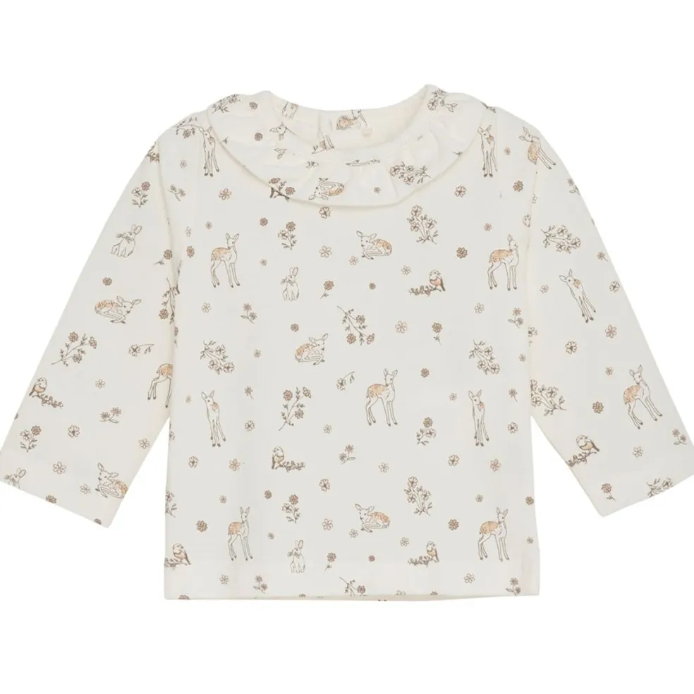 GOTS Mönstrad Långärmad T-shirt Silver Peony