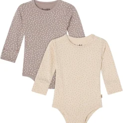 GOTS Petter Body 2-pack Beige / Taupe Dots