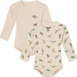 GOTS Petter Body 2-pack Off White / Dinosaur