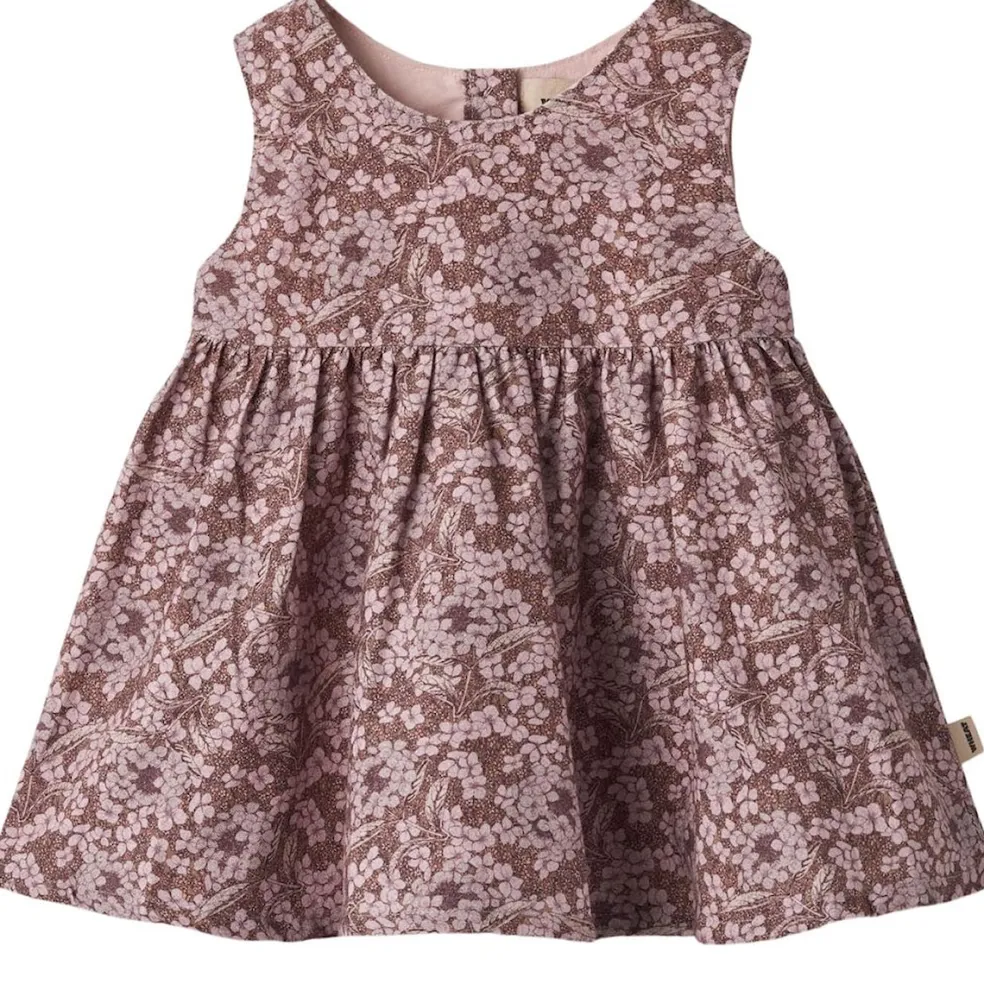 GOTS Sienna Mönstrad Baby-klänning Hydrangeas