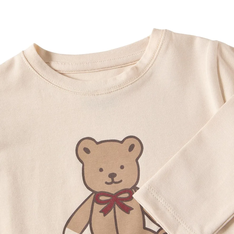 GOTS Tia Långärmad T-shirt Offwhite Bear