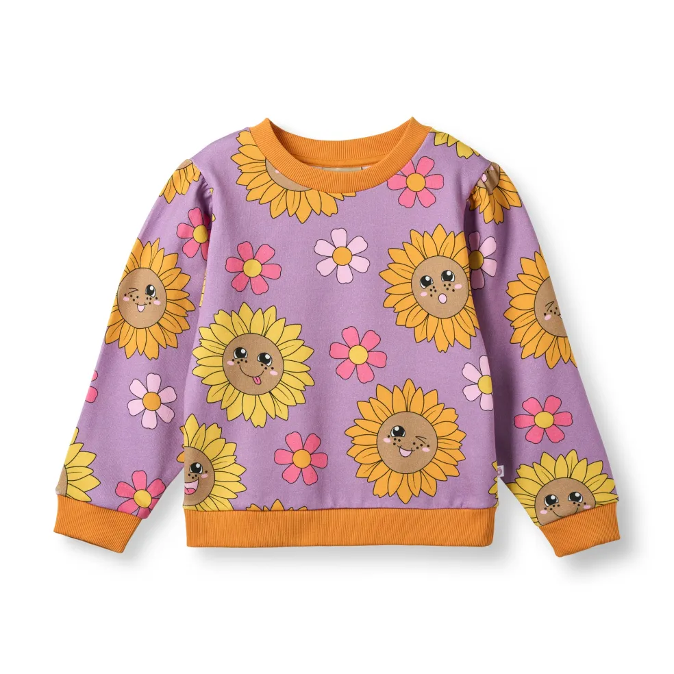 Hidden With Sunflowers Sweatshirt Purple Iris