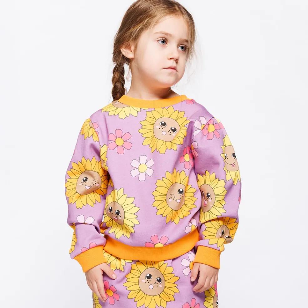 Hidden With Sunflowers Sweatshirt Purple Iris