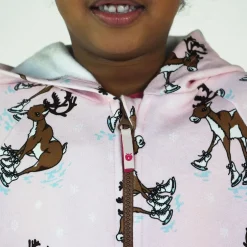 Hoodie with reindeer Icy Pink