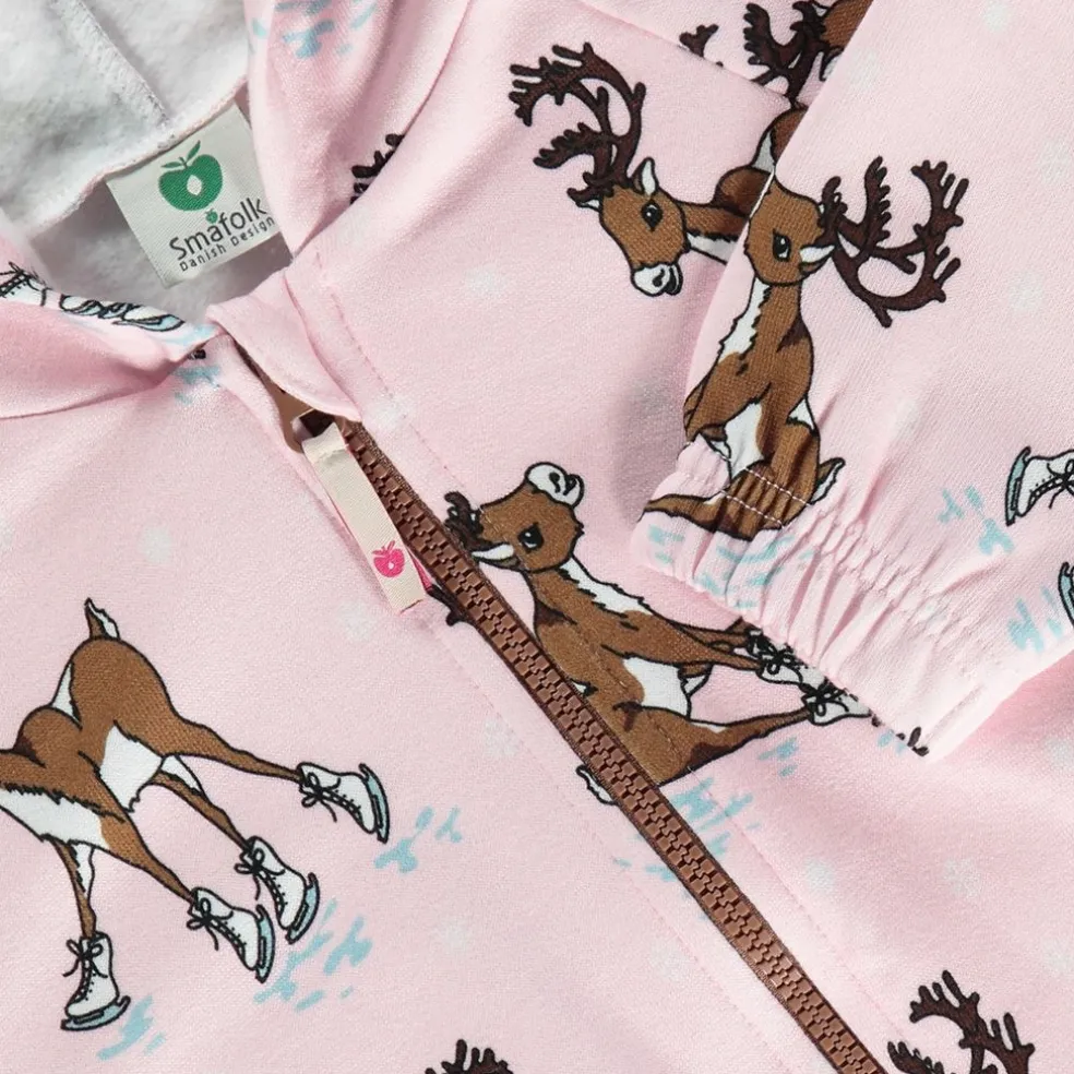 Hoodie with reindeer Icy Pink