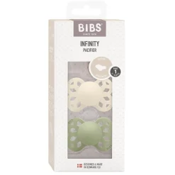 Infinity 2-pack Anatomiska Silikonnappar Ivory Sage