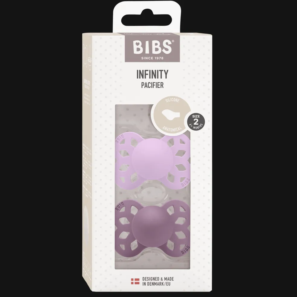 Infinity 2-pack Anatomiska Silikonnappar Violet Sky Mauve