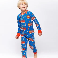 Jubilee With Fire Truck Nattkläder Set Brilliant Blue