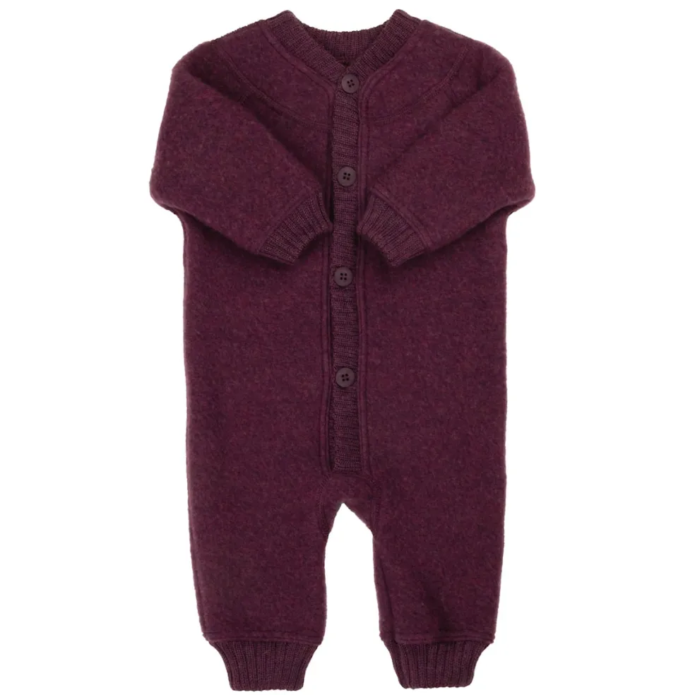 Jumpsuit I Mjuk Ull 2 In1 Plum