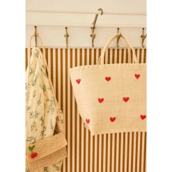 Large Raffia Väska Darling Hearts