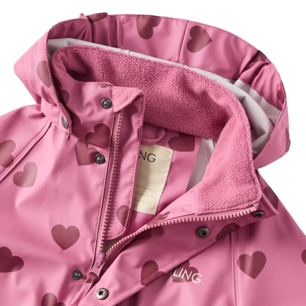 Leeds Ofodrad Regnoverall Mauve Hearts