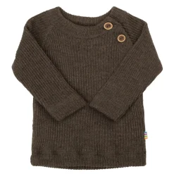 Långärmad Blus I Ull Brown Melange