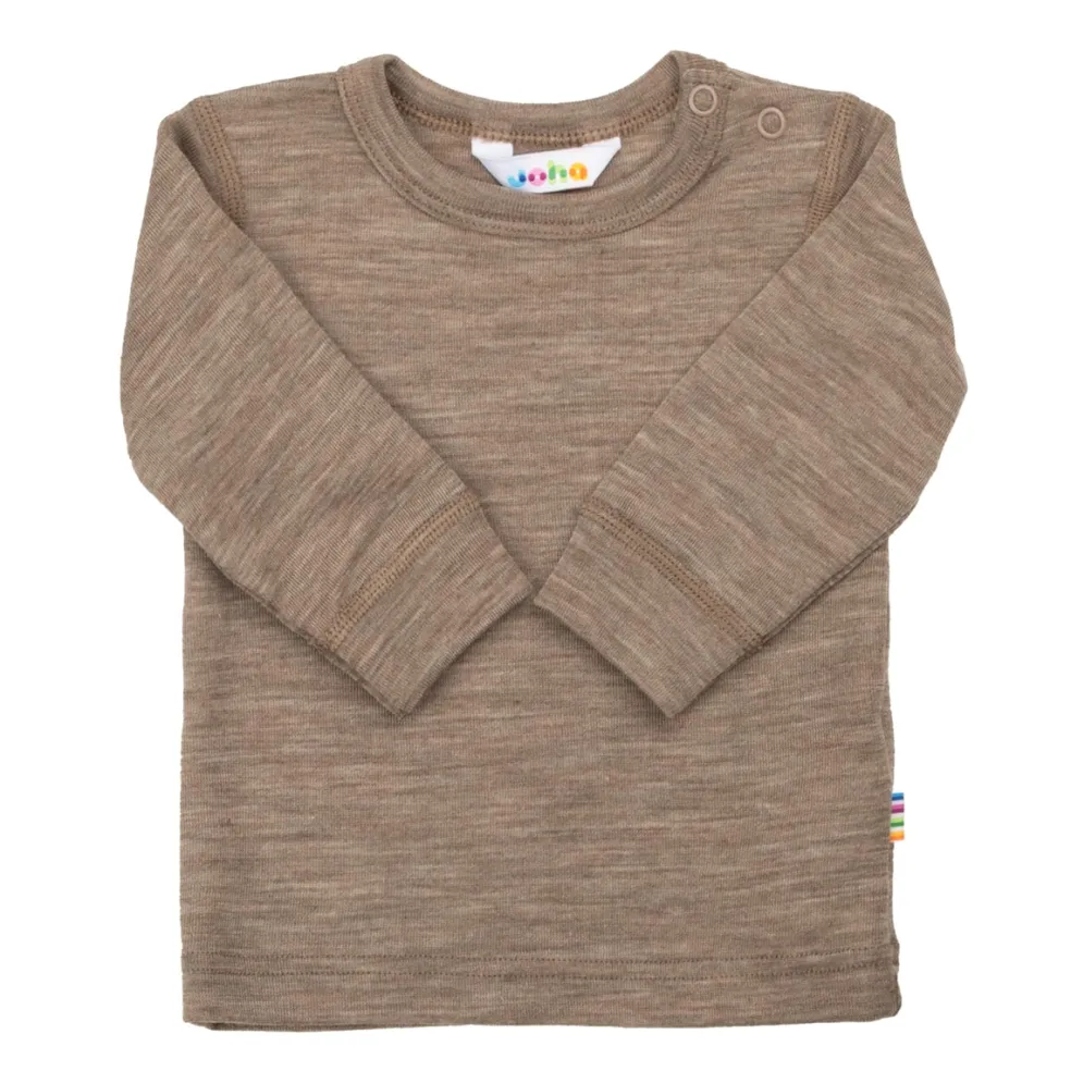 Långärmad Topp I Ull Beige Melange
