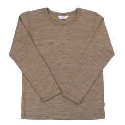 Långärmad Topp I Ull Beige Melange