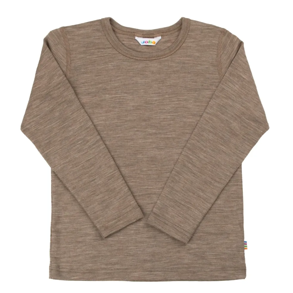 Långärmad Topp I Ull Beige Melange
