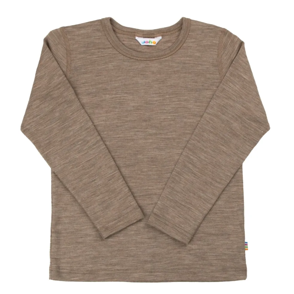 Långärmad Topp I Ull Beige Melange