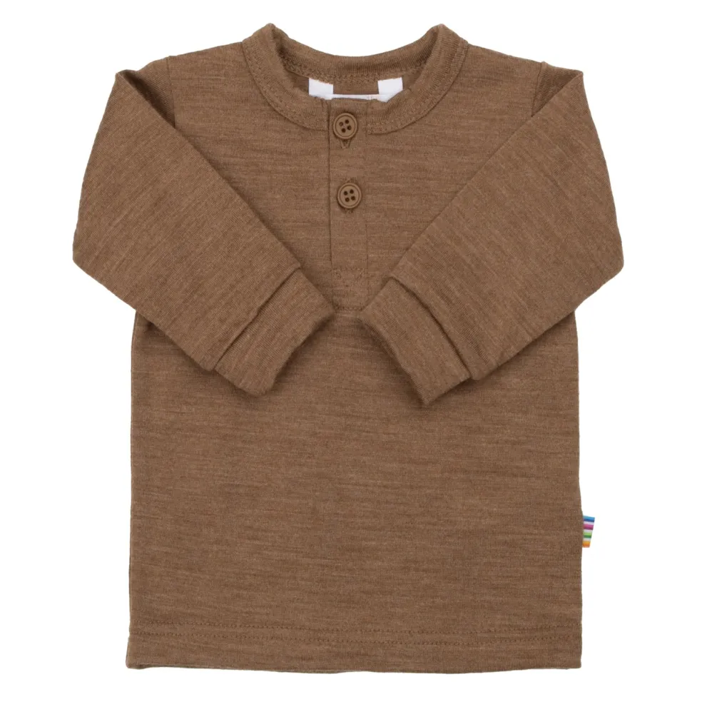 Långärmad Topp I Ull Warm Brown