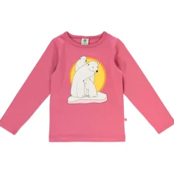 Långärmad T-shirt i Baroque Rose med isbjörnar