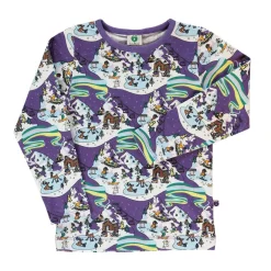 Långärmad T-shirt i Loganberry med vinterlandskap
