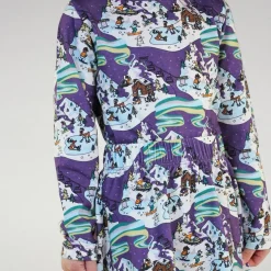 Långärmad T-shirt i Loganberry med vinterlandskap