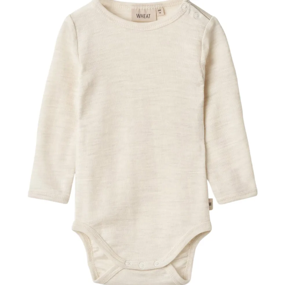 Långärmad Ullbody Lucca Eggshell Melange