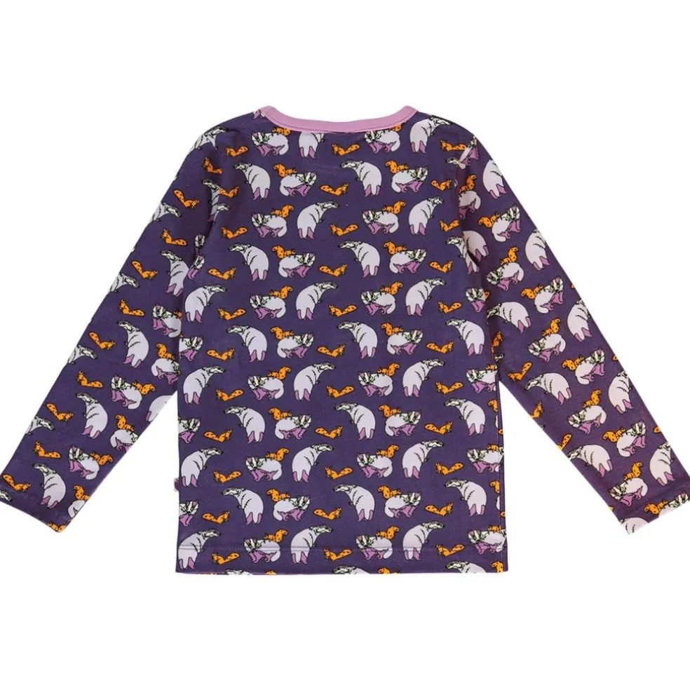 Long-sleeved top with badger and squirrel Loganberry