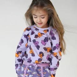 Long-sleeved top with bats Orchid Petal