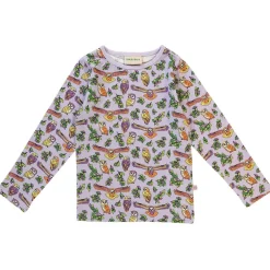 Long-sleeved top with owls Orchid Petal