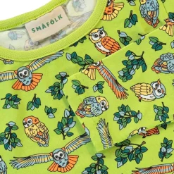 Long-sleeved top with owls Pear Green