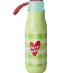 Love Therapy Cherry Mönstrad Flaska I Rostfritt Stål Grön