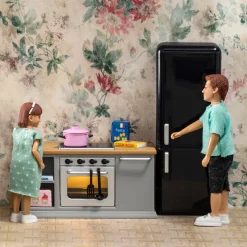 Lundby Spis + Kylskåp Set För Dockhus Grey