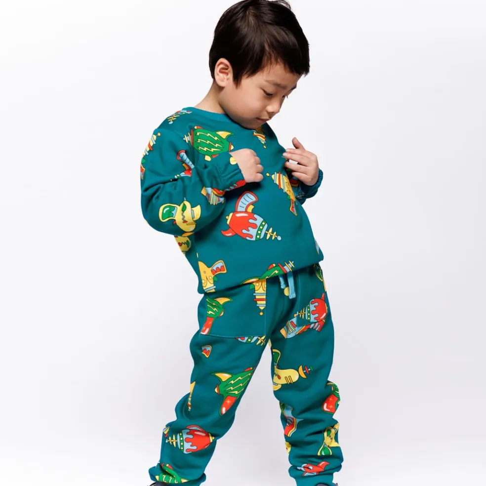 Macoun With Space Blasters Mjukisbyxor Petroleum Green