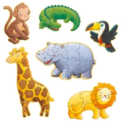 Marmoset & Friends 6 Djurformade Pussel 4, 6, 9 Bitar