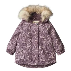 Mathilde Tech Blommig Babyjacka Purple Tulips