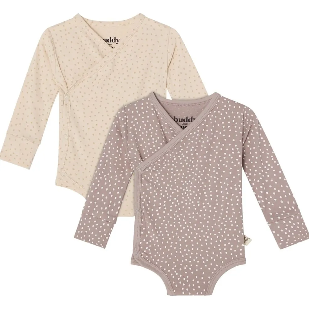 Max Beige/Taupe Prickig 2-pack Baby Body