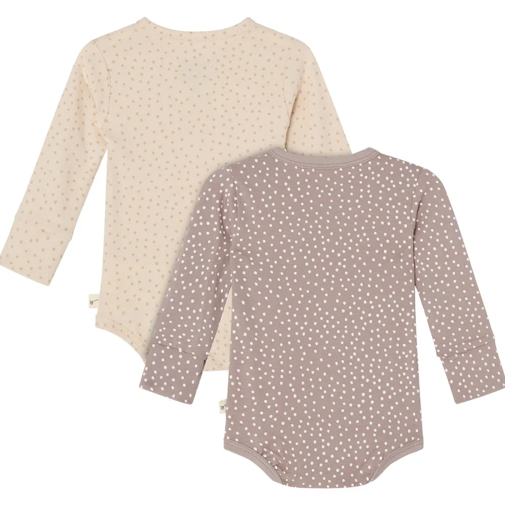 Max Beige/Taupe Prickig 2-pack Baby Body