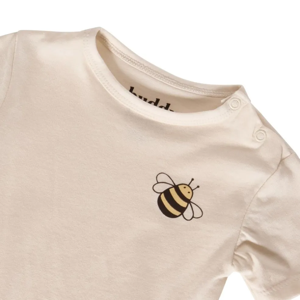Melvin GOTS 2-pack Mönstrade Baby Bodies Med Bin Gräddvit