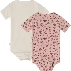 Melvin GOTS 2-pack Mönstrade Baby Bodies Wild Strawberry