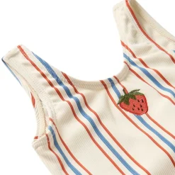 Milos UV Baddräkt Blue/red Stripe