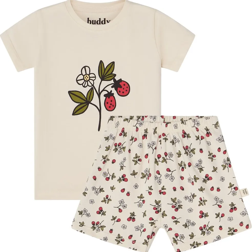 Molly GOTS Mönstrad Pyjamas Wild Strawberry