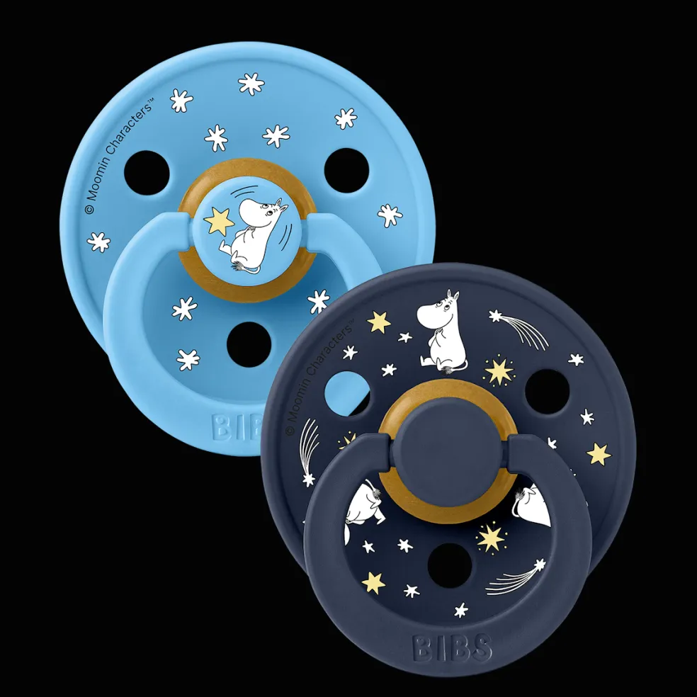 Moomins Good Night 2-pack Runda Latexnappar Breeze Deep Space