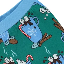 Nightwear set with hot chocolate Petroleum Green Varm Choklad Pyjama Petroleum Green