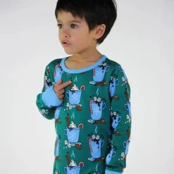 Nightwear set with hot chocolate Petroleum Green Varm Choklad Pyjama Petroleum Green