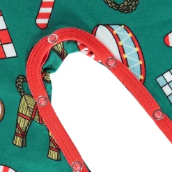 Onesie i Petroleum Green med juldekorationer