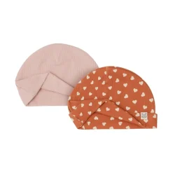 2-Pack GOTS Detroit Mössor Light Ginger Hearts/Woody Rose