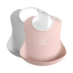 2-Pack Haklappar Powder Pink/Grey